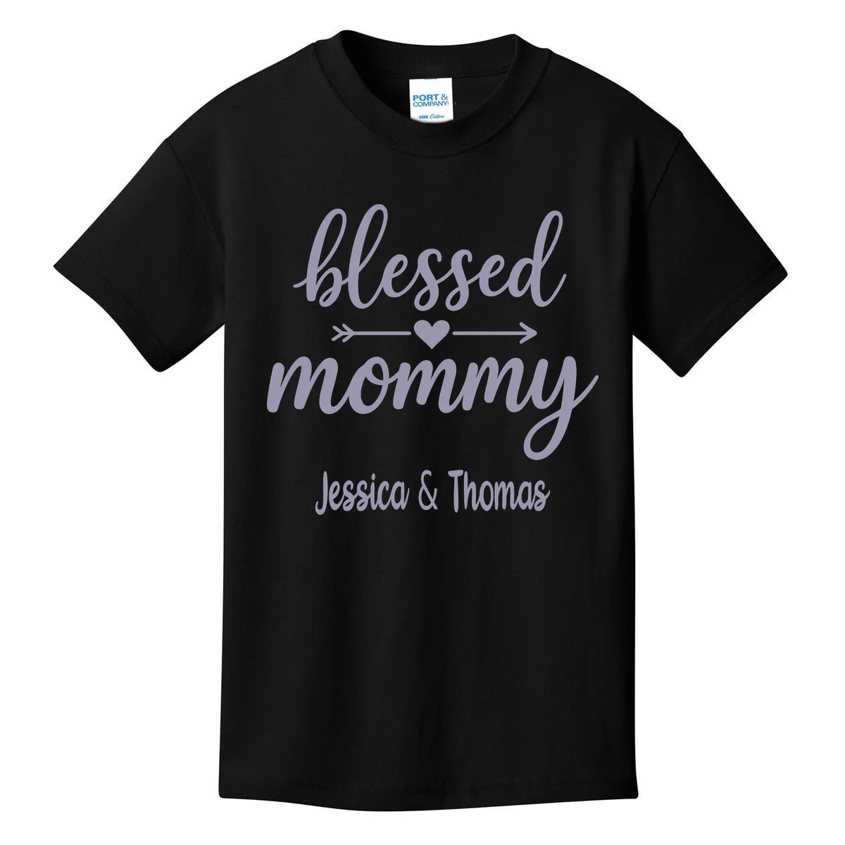 Blessed Mommy Jessica & Thomas Customizable Gift For Mom Kids T-Shirt - Front