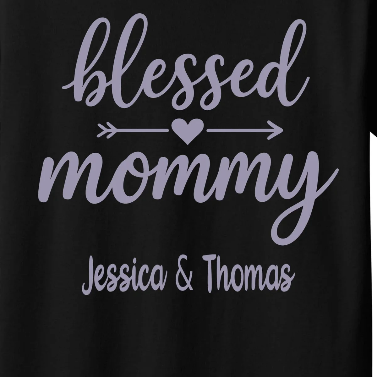 Blessed Mommy Jessica & Thomas Customizable Gift For Mom Kids T-Shirt - Front - Close-up