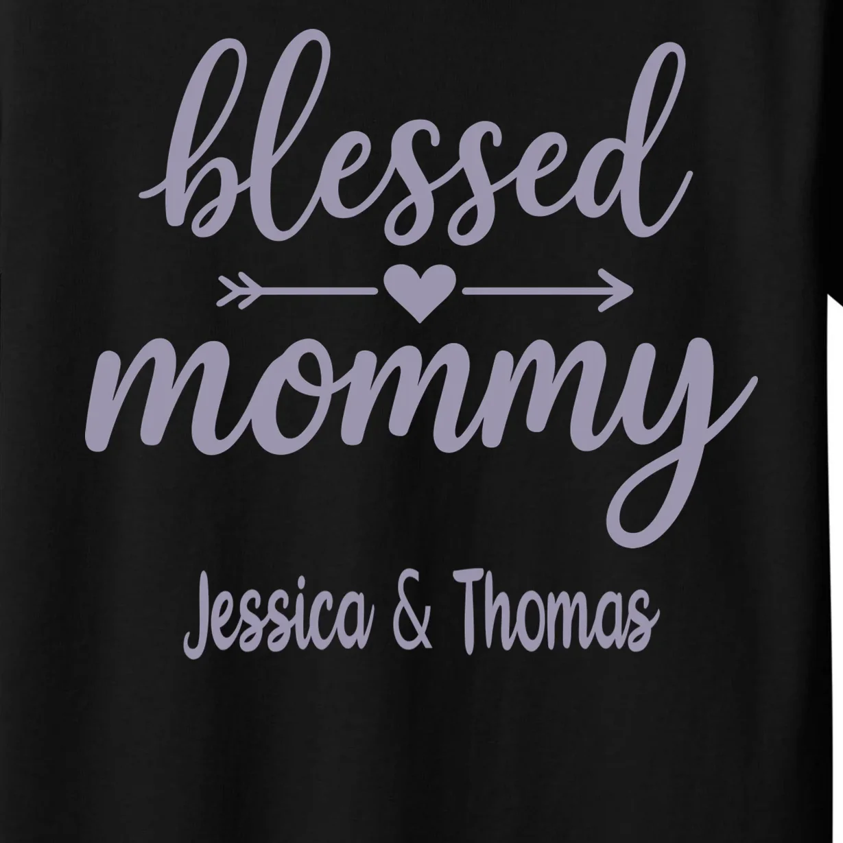 Blessed Mommy Jessica & Thomas Customizable Gift For Mom Kids T-Shirt - Front - Close-up