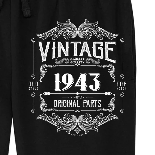 Birthday Vintage Year Mostly Original Parts Custom Personalized Women's Fleece Sweatpants - Front - Close-up