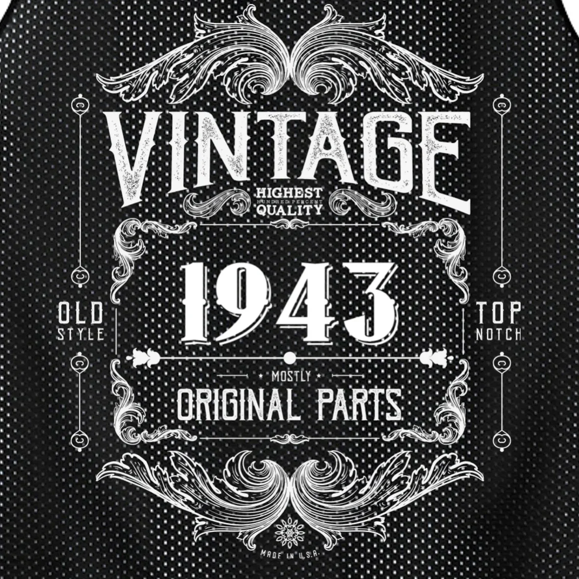 Birthday Vintage Year Mostly Original Parts Custom Personalized Men's Basketball Jersey - Front - Close-up