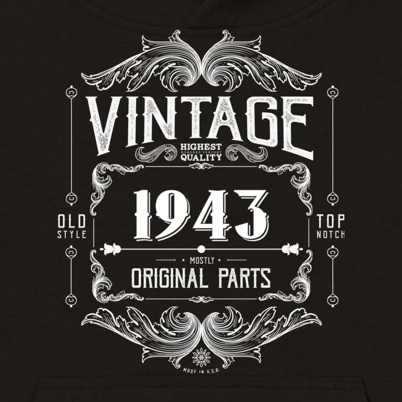 Birthday Vintage Year Mostly Original Parts Custom Personalized Kids Hoodie - Front - Close-up