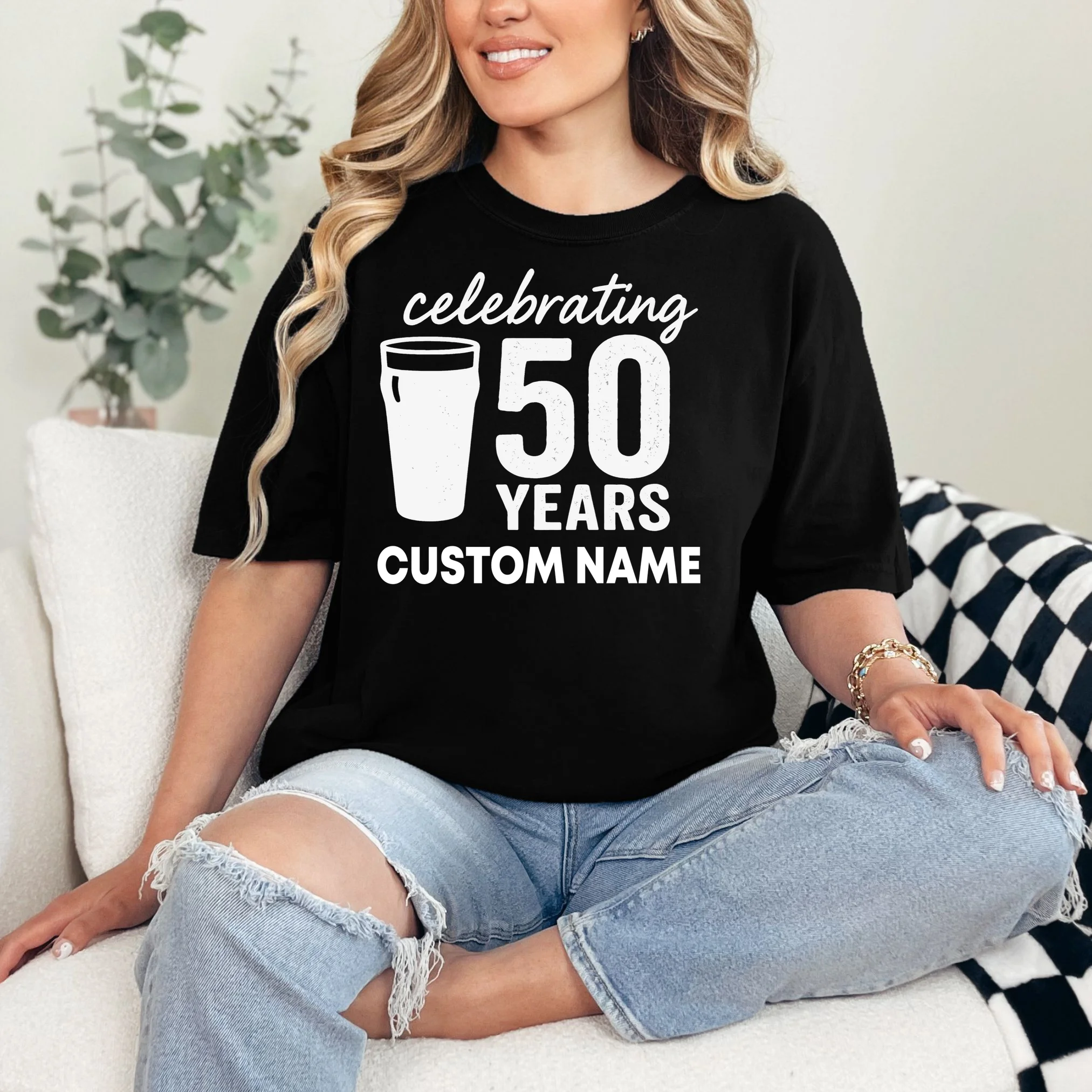 celebrating 50 years custom name Comfort Colors Unisex T-Shirt - Front 1