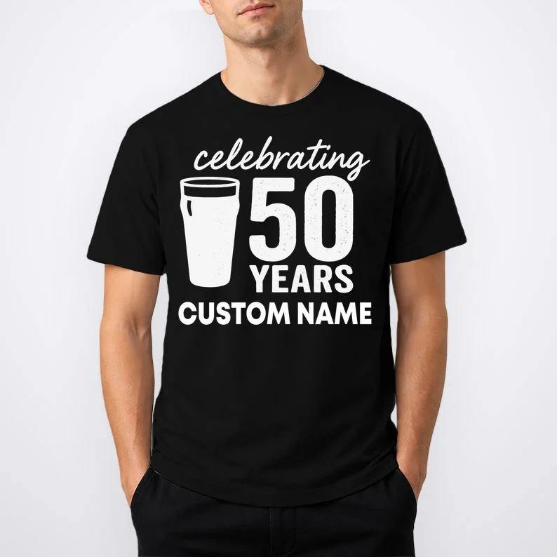 celebrating 50 years custom name Men's T-Shirt - Front 1