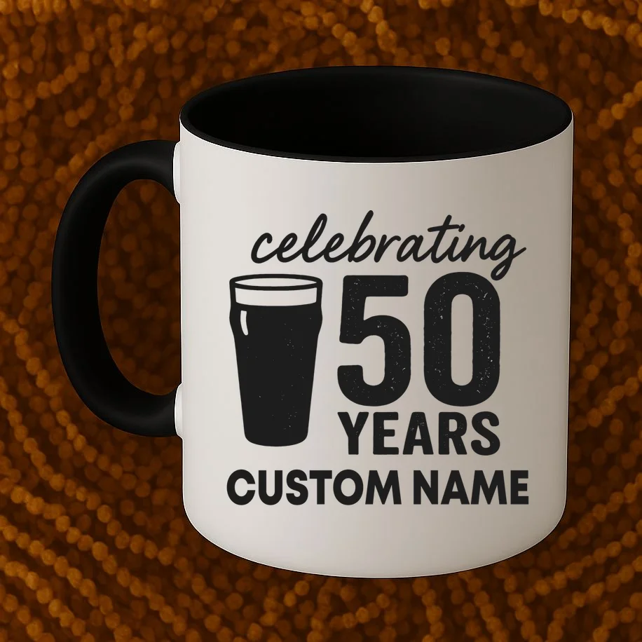 celebrating 50 years custom name Mug - Front 1