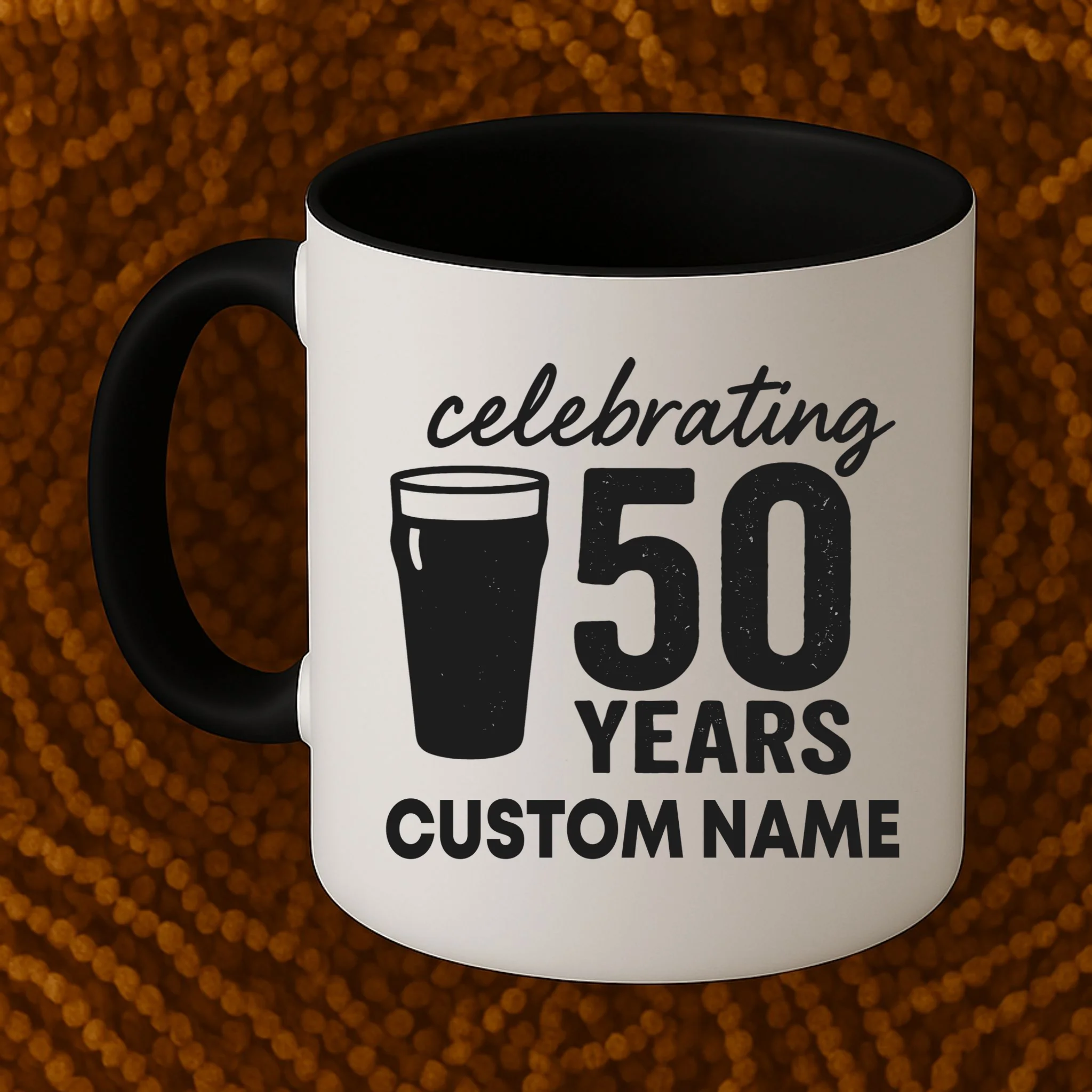 celebrating 50 years custom name Mug - Front 1