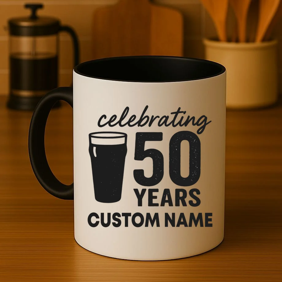 celebrating 50 years custom name Mug - Front 3