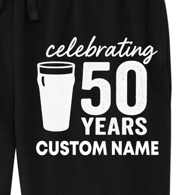 celebrating 50 years custom name Women's Fleece Sweatpants - Front - Close-up