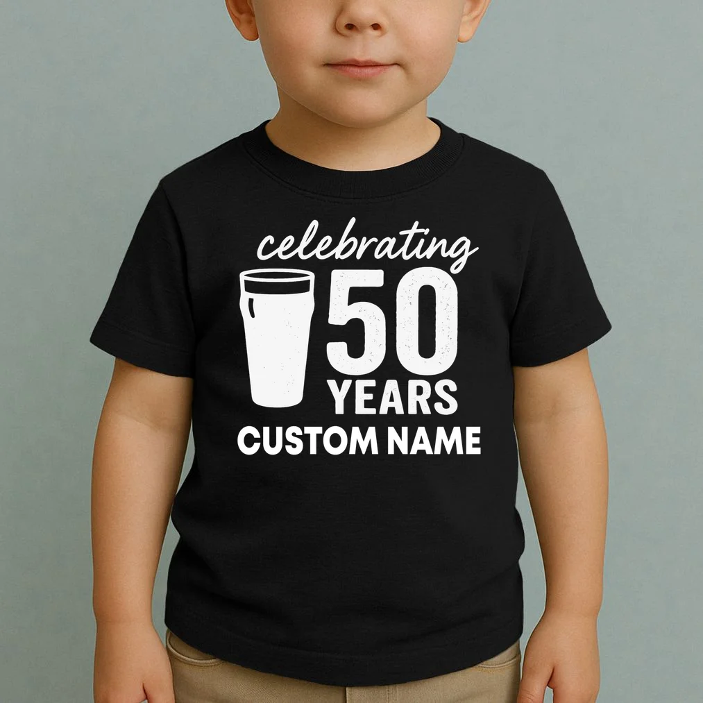 celebrating 50 years custom name Toddler T-Shirt - Front 1