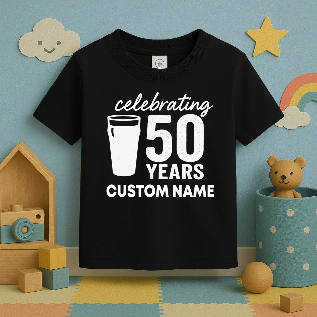 celebrating 50 years custom name Toddler T-Shirt - Front 2