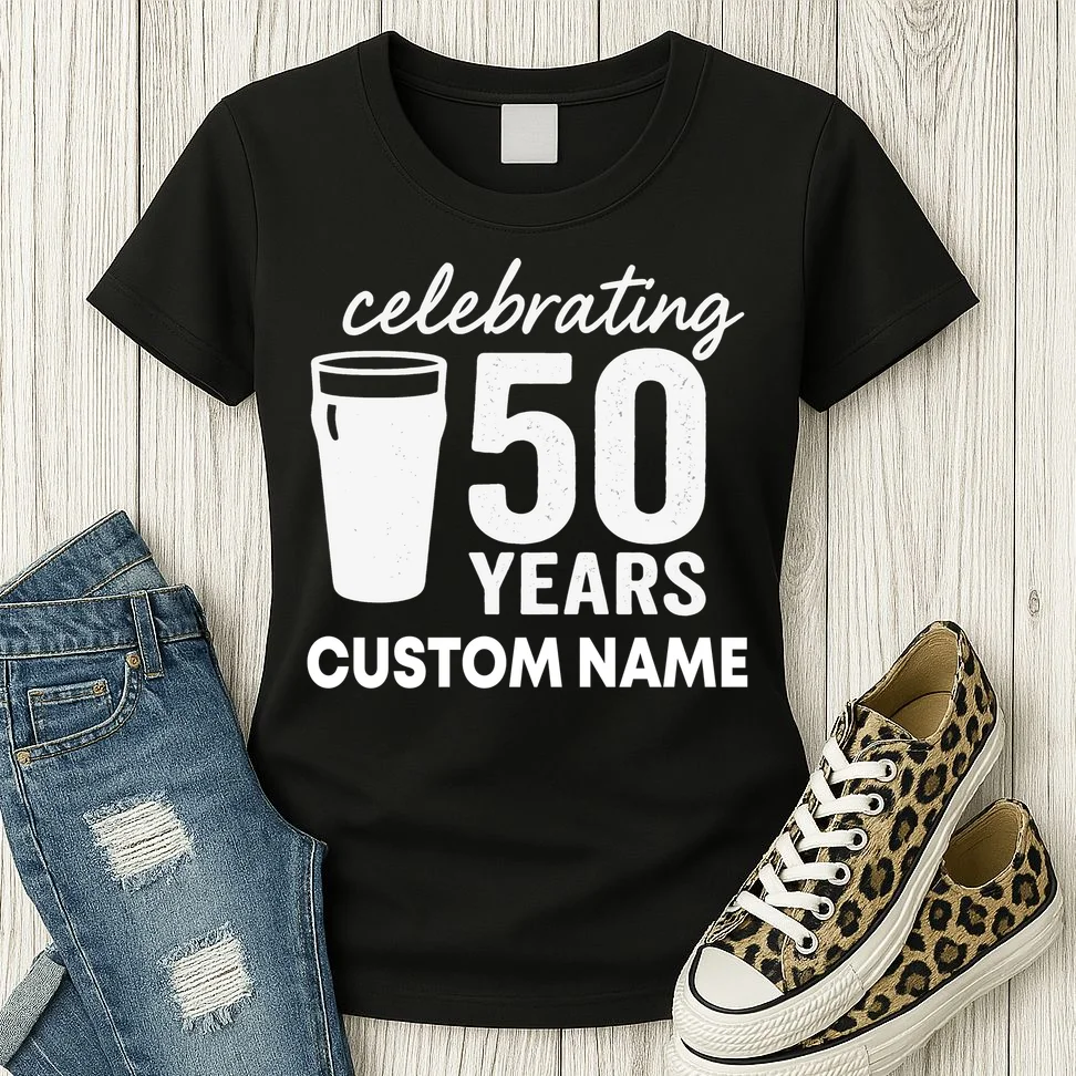celebrating 50 years custom name Women's T-Shirt - Front 2