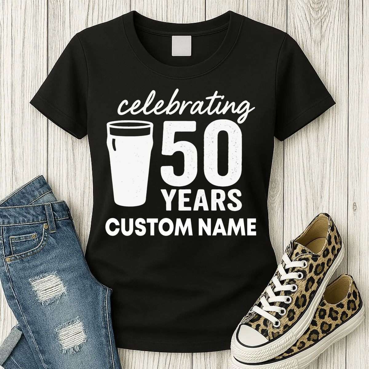 celebrating 50 years custom name Women's T-Shirt - Front 2