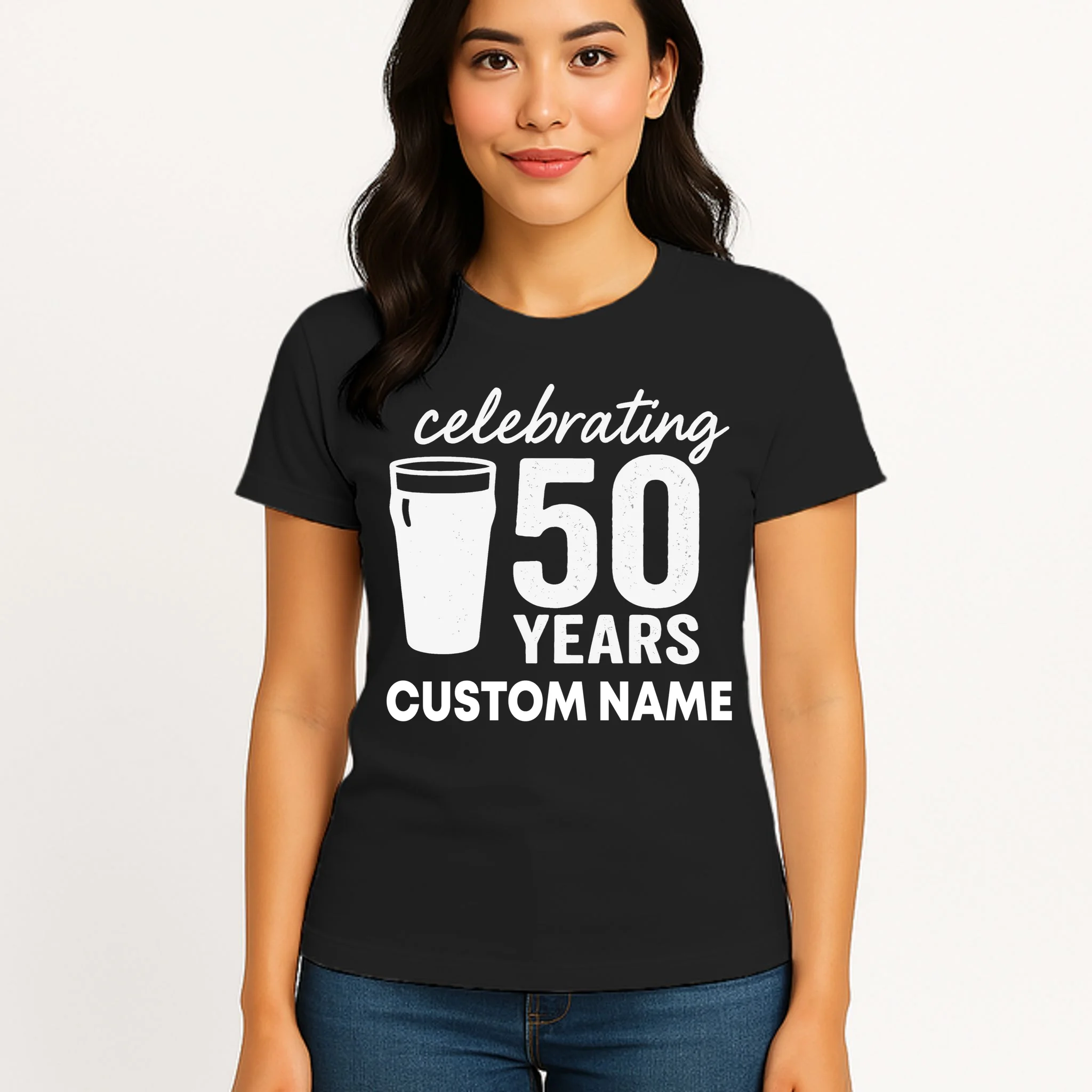 celebrating 50 years custom name Women's T-Shirt - Front 3
