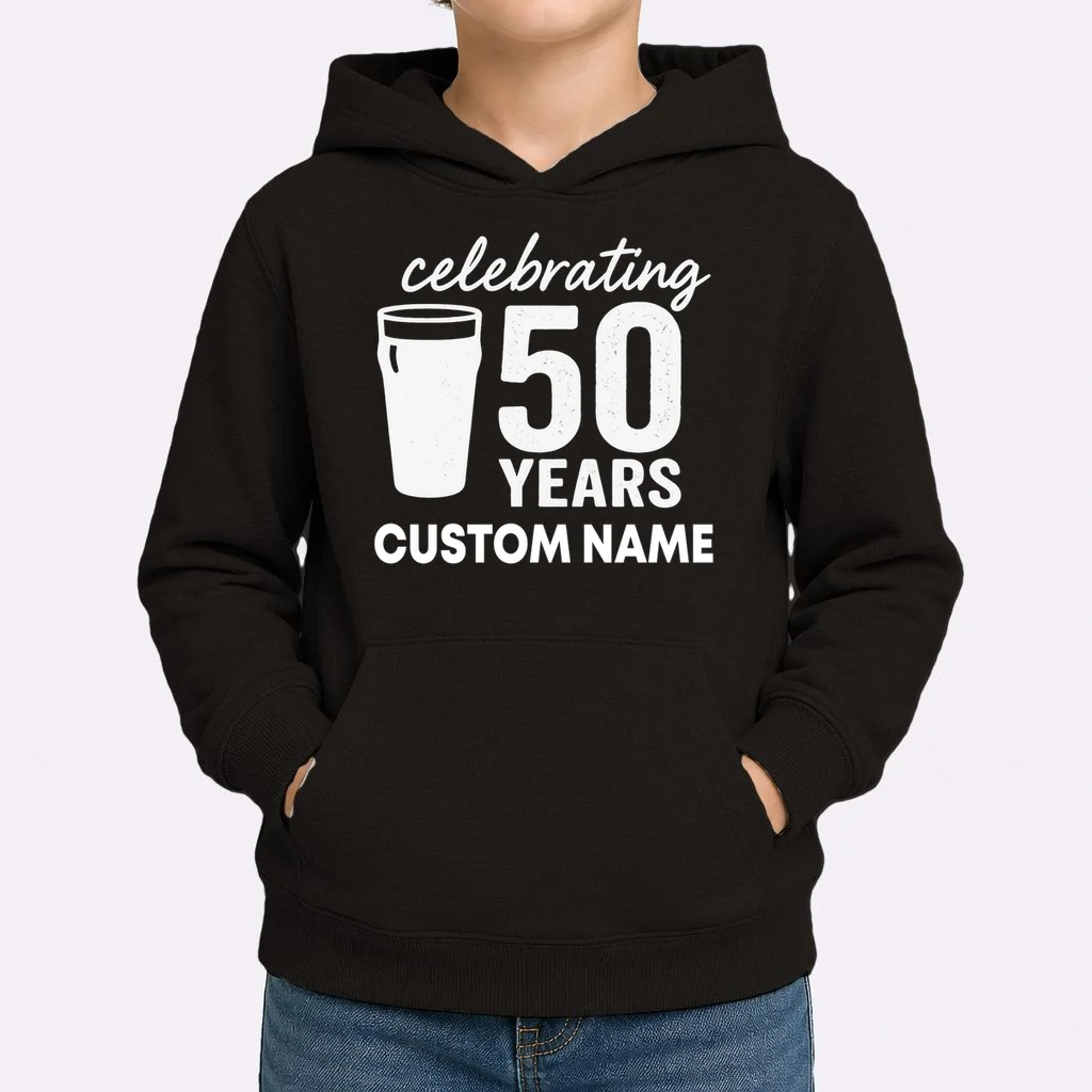 celebrating 50 years custom name Kids Hoodie - Front 1