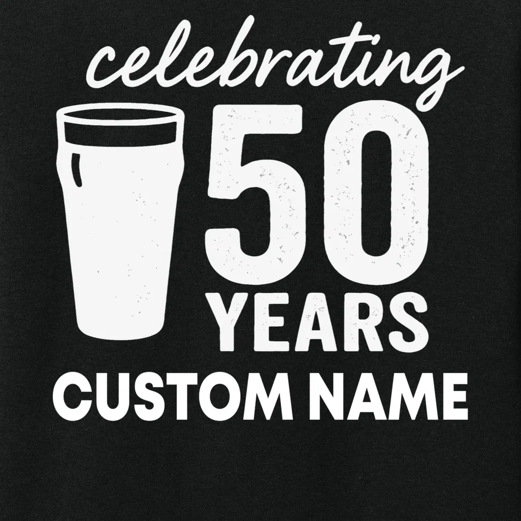 celebrating 50 years custom name Kids Long Sleeve Pajamas - Front - Close-up