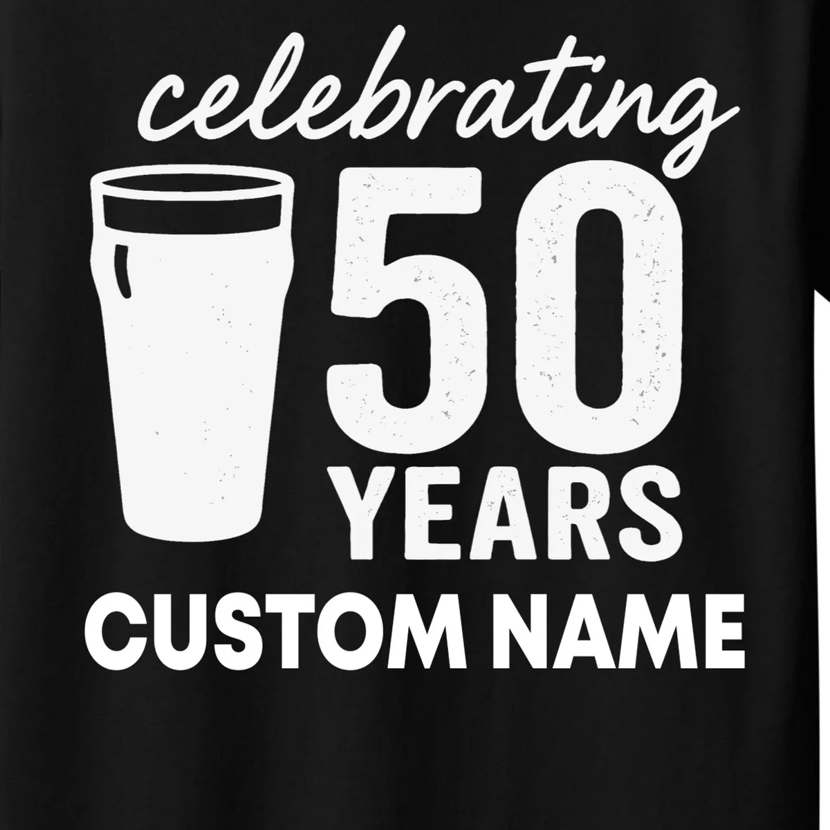 celebrating 50 years custom name Kids T-Shirt - Front - Close-up