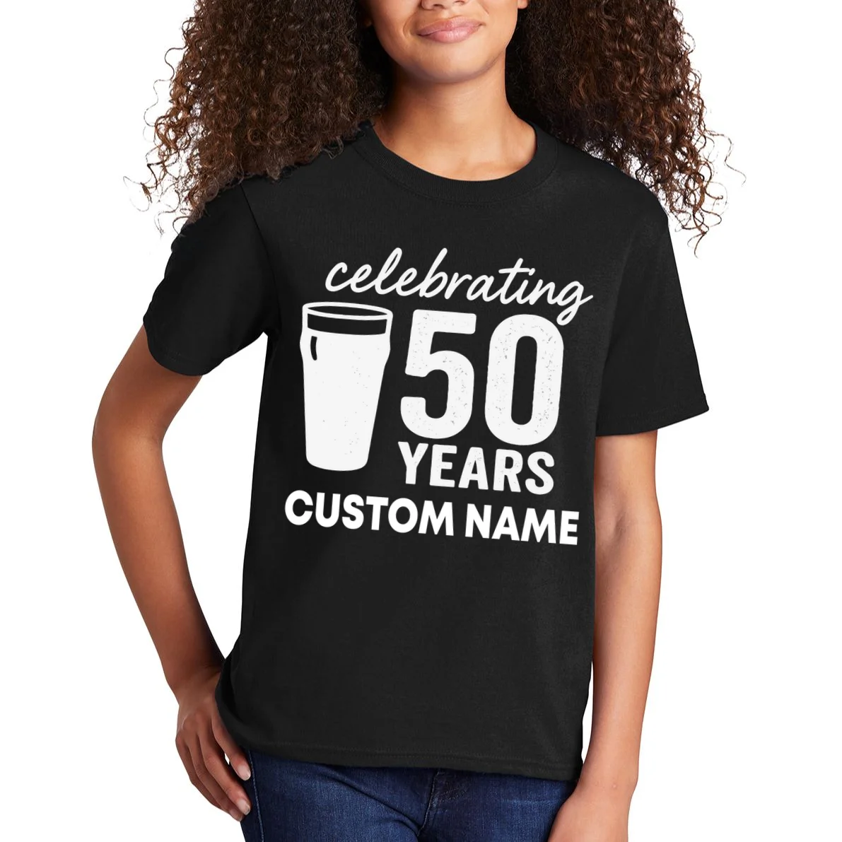 celebrating 50 years custom name Kids T-Shirt - Front 1