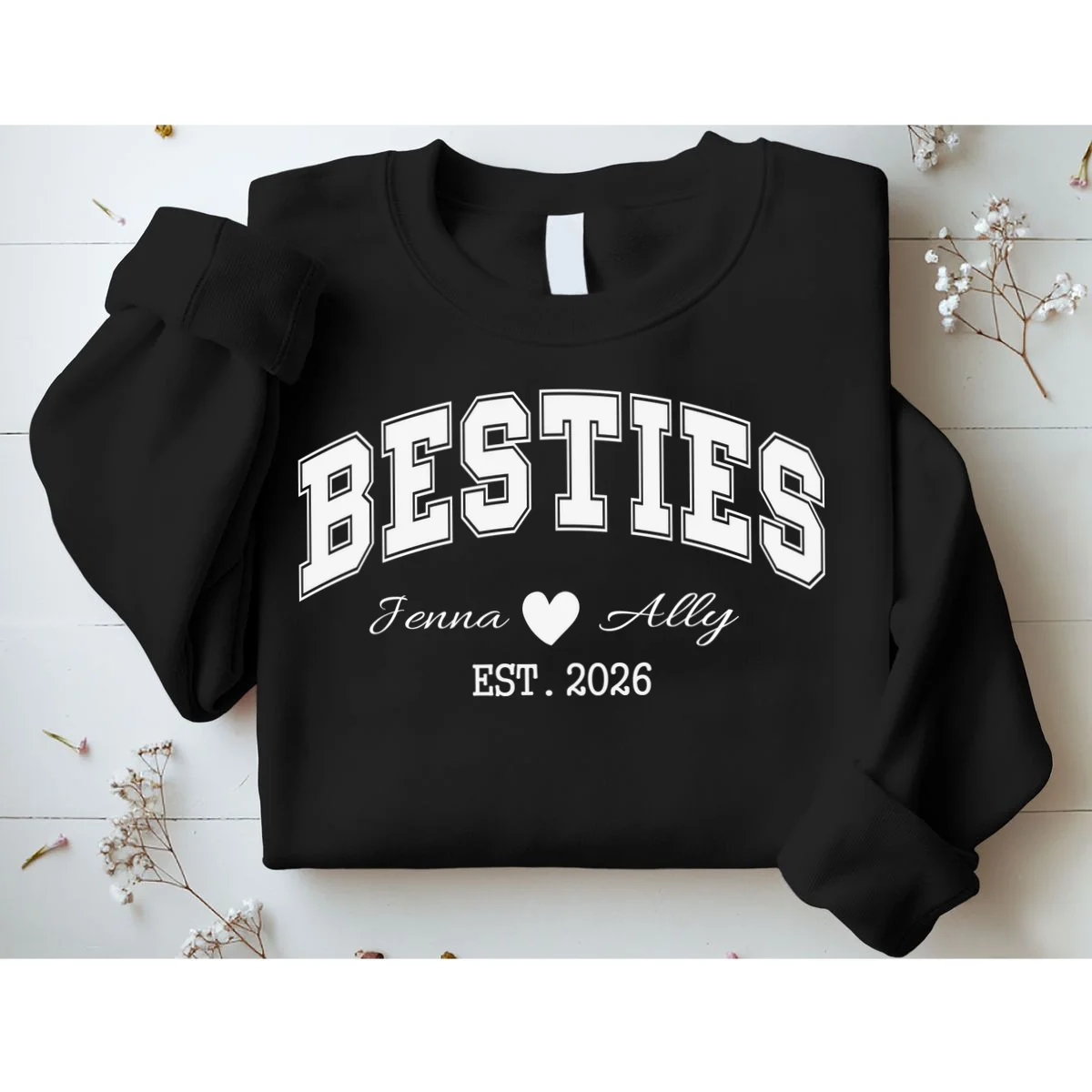 Custom Besties Best Friend Gift Sweatshirt - Front 1