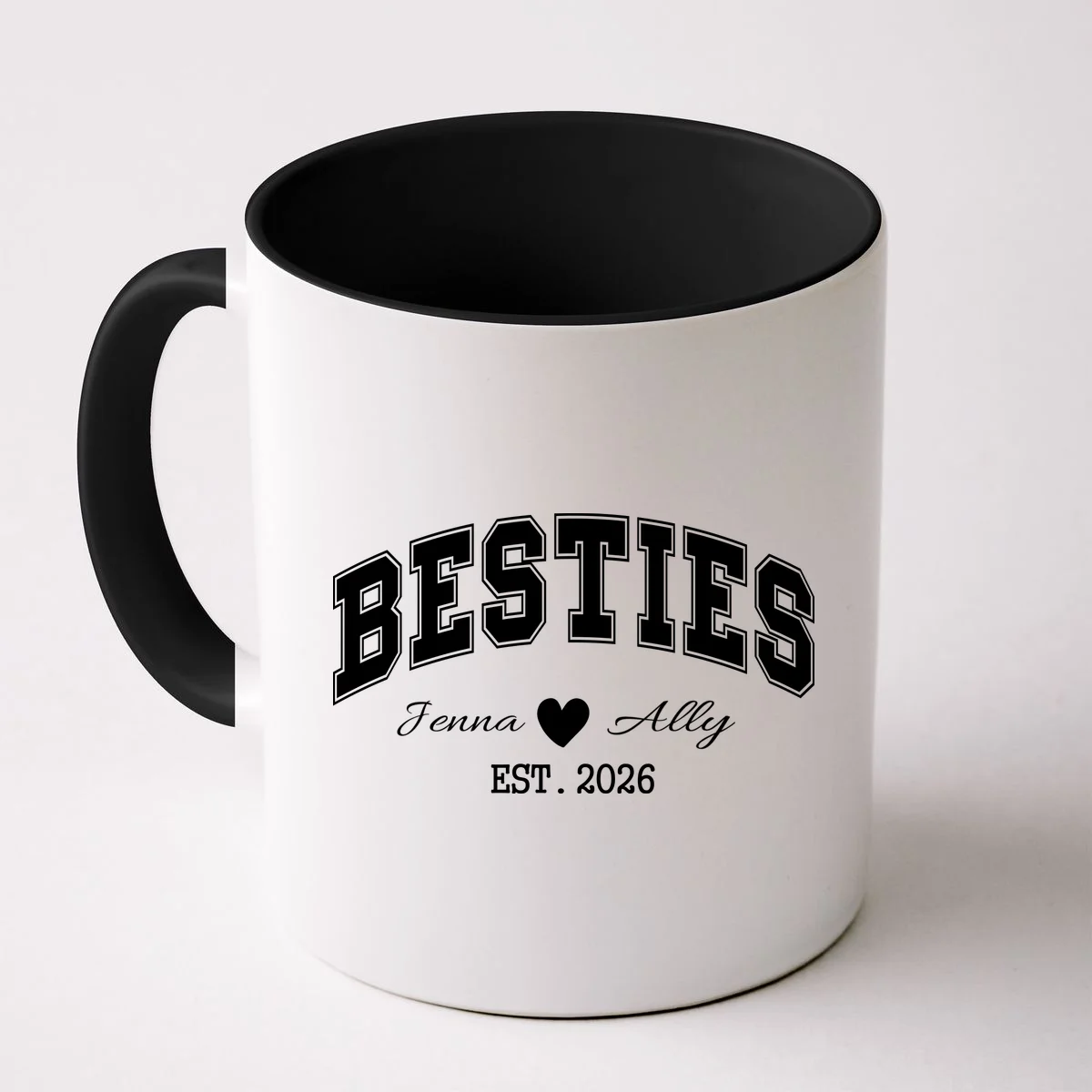 Custom Besties Best Friend Gift Coffee Mug - Front