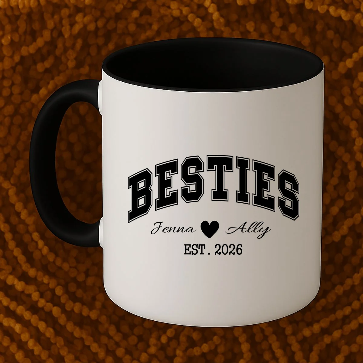 Custom Besties Best Friend Gift Coffee Mug - Front 1