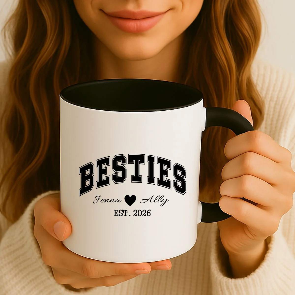 Custom Besties Best Friend Gift Coffee Mug - Front 2