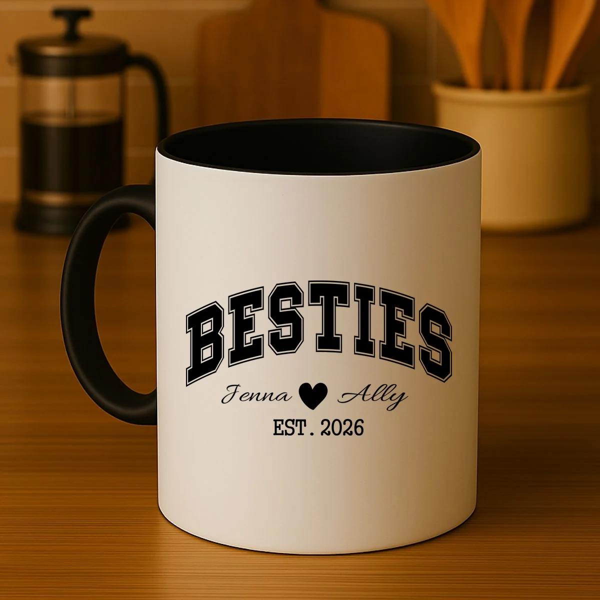Custom Besties Best Friend Gift Coffee Mug - Front 3