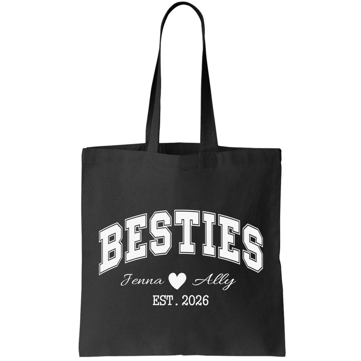 Custom Besties Best Friend Gift Tote Bag - Front