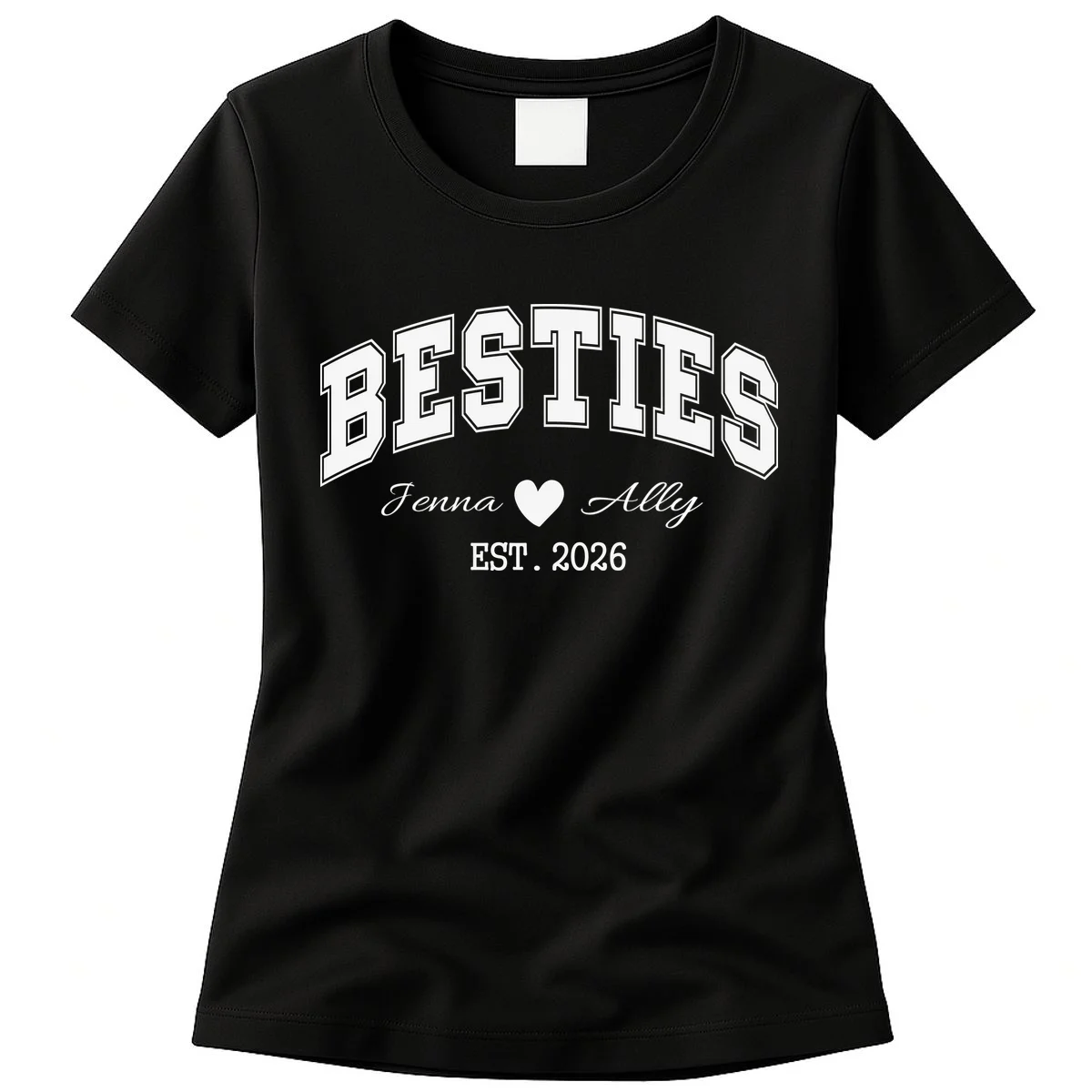 Custom Besties Best Friend Gift Women's T-Shirt - Front