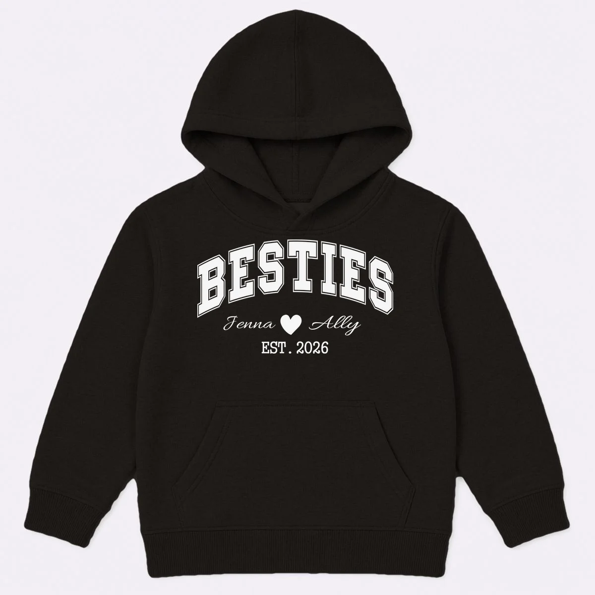 Custom Besties Best Friend Gift Kids Hoodie - Front