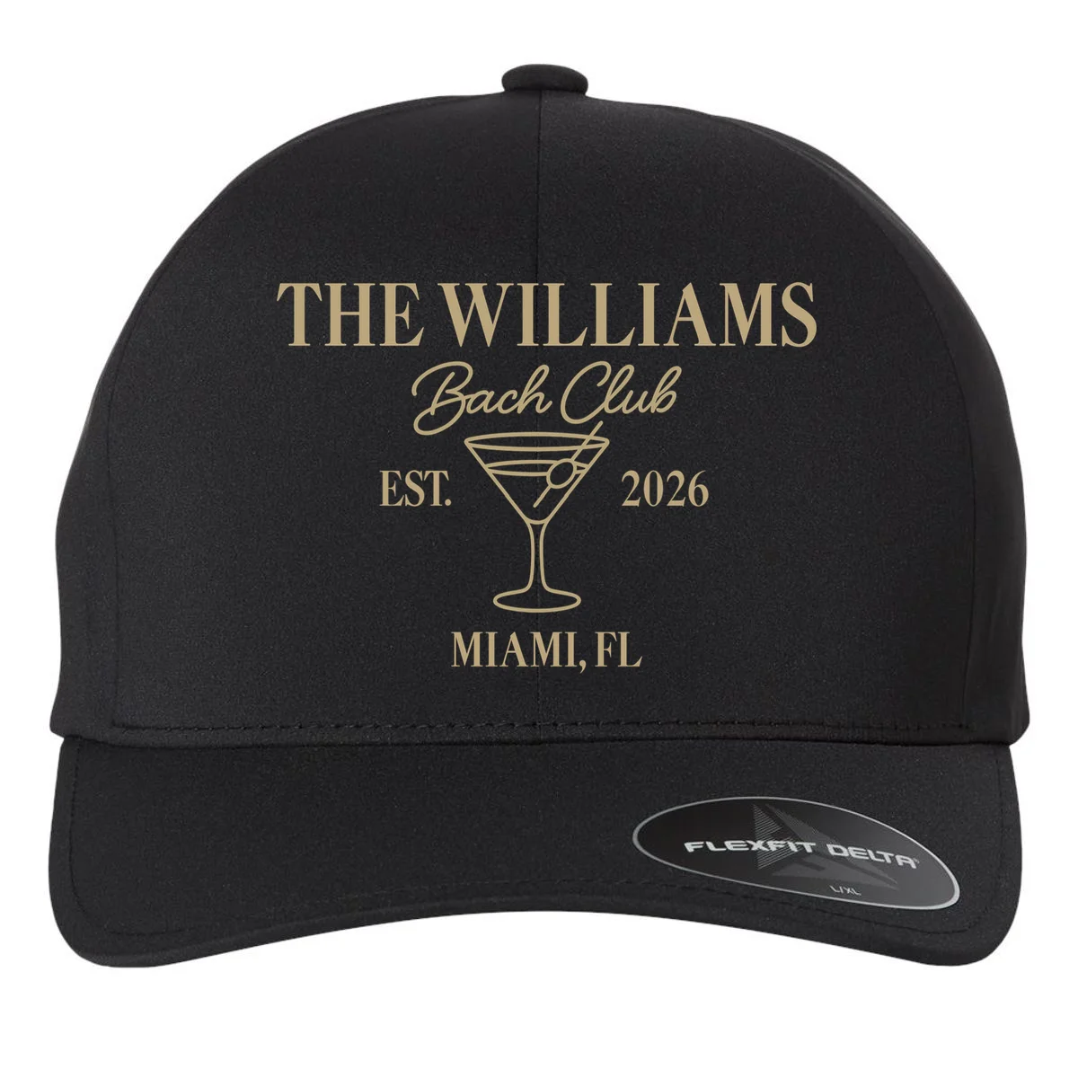 Custom Bach Club Bachelorette Trip Flexfit Men's Snapback Hat - Front