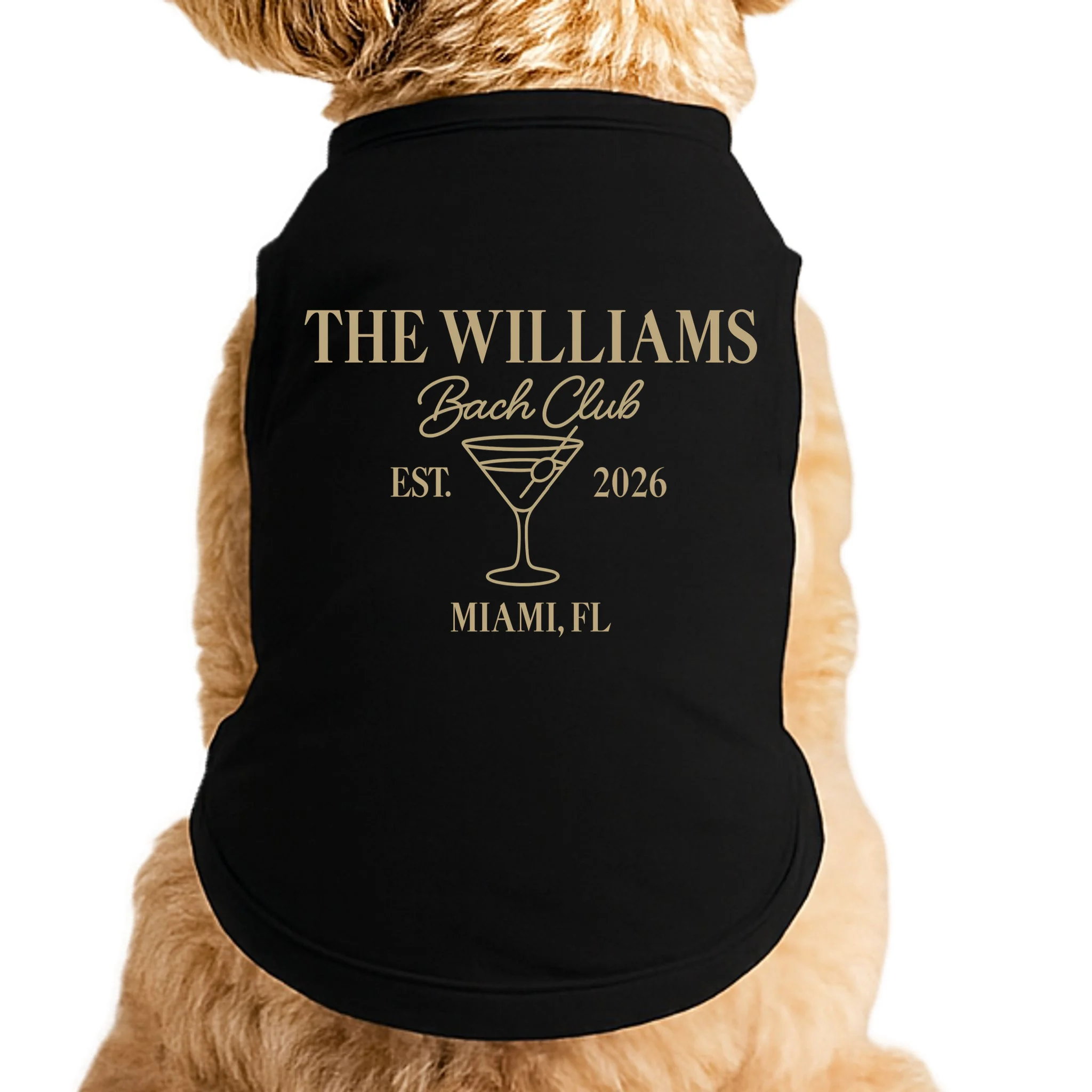 Custom Bach Club Bachelorette Trip Doggie Tank - Front