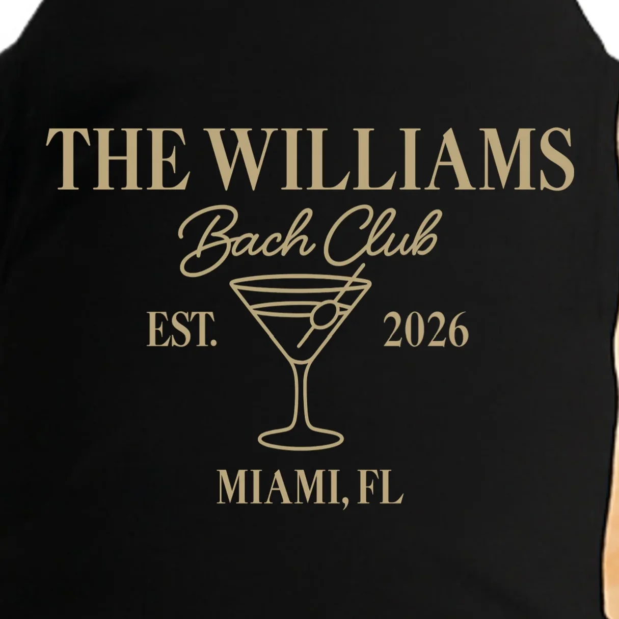 Custom Bach Club Bachelorette Trip Doggie Tank - Front - Close-up
