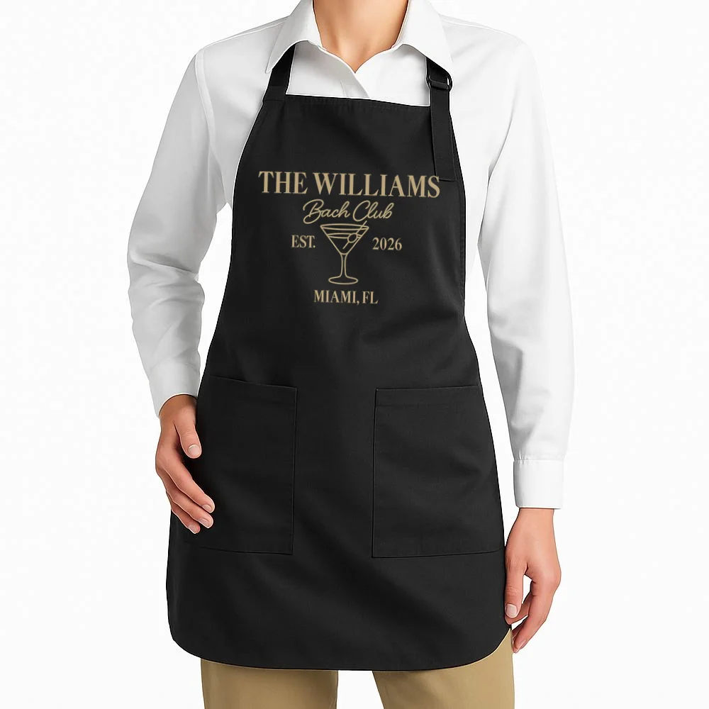 Custom Bach Club Bachelorette Trip Apron - Front 1