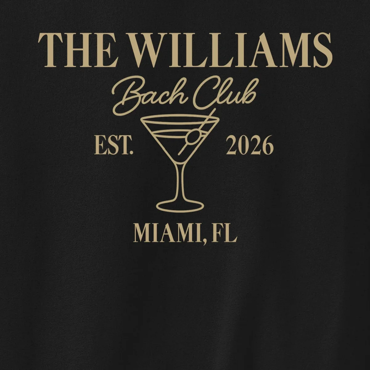 Custom Bach Club Bachelorette Trip Men's Sweatshirt - Front - Close-up