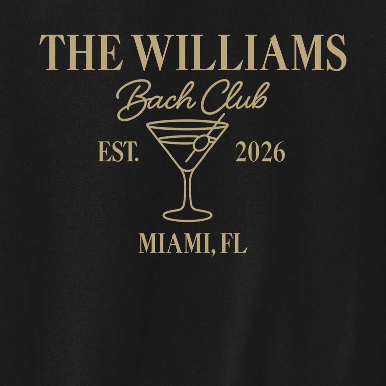 Custom Bach Club Bachelorette Trip Men's Sweatshirt - Front - Close-up