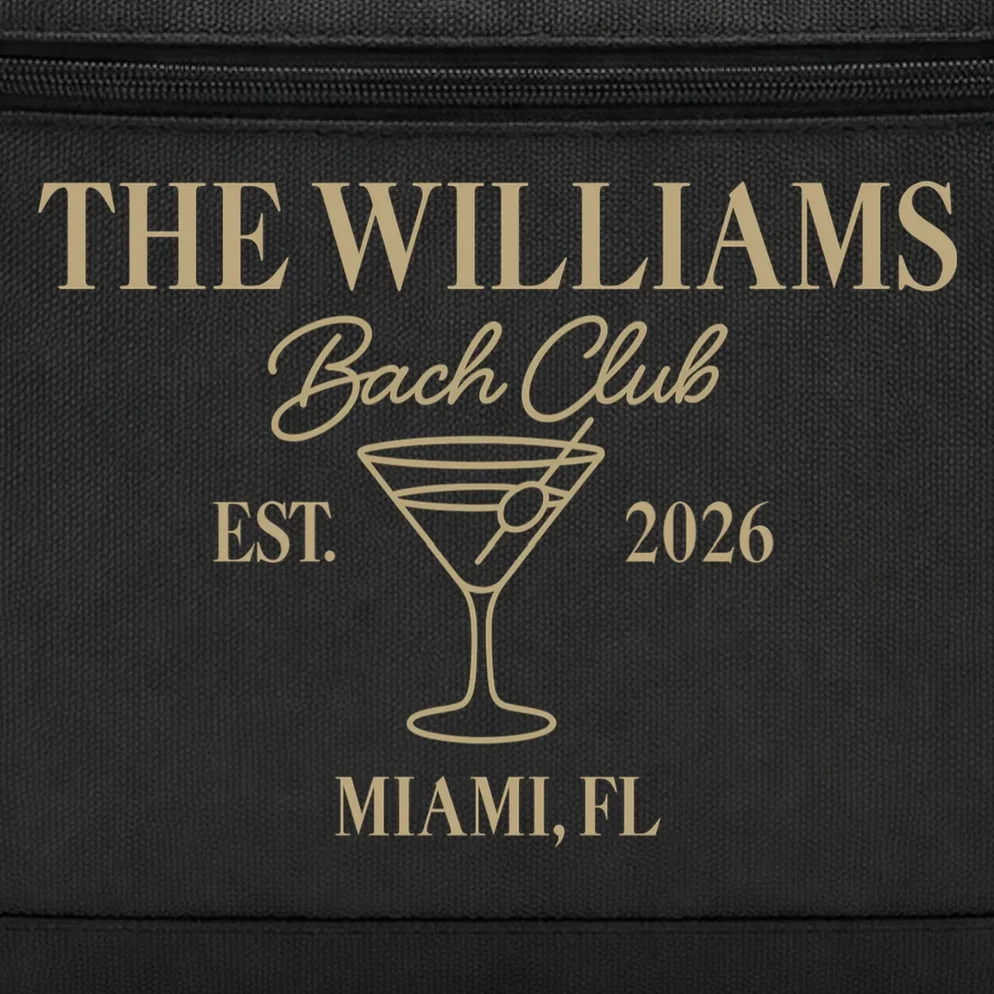 Custom Bach Club Bachelorette Trip Briefcase - Front - Close-up