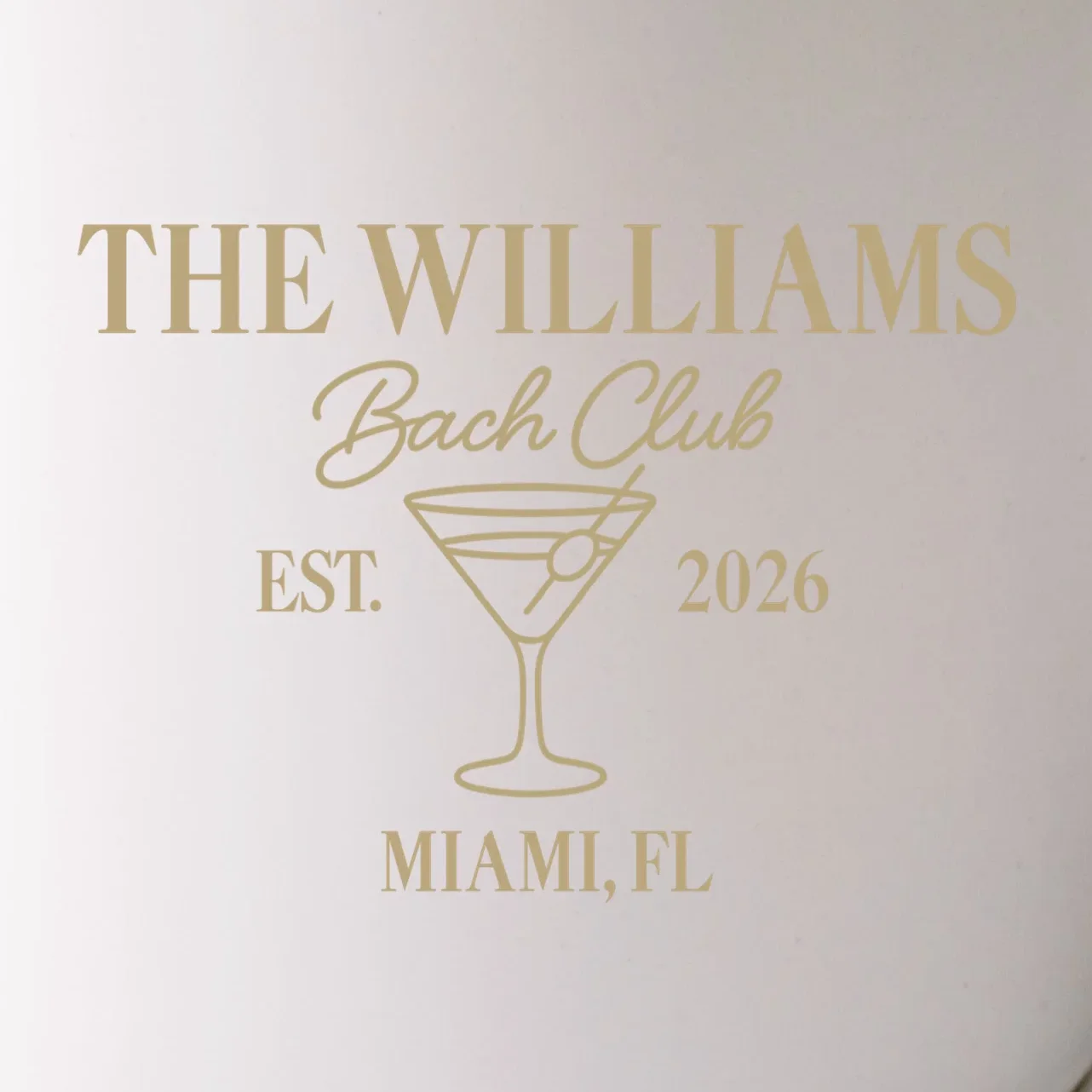Custom Bach Club Bachelorette Trip Mug - Front - Close-up