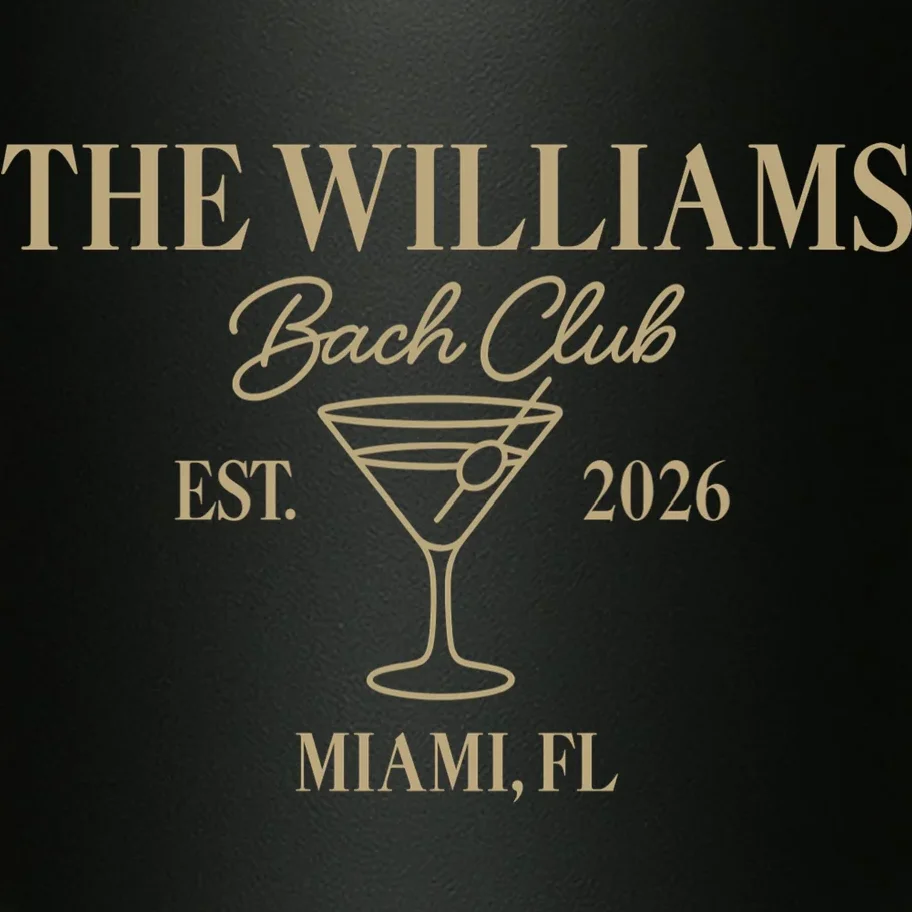 Custom Bach Club Bachelorette Trip 20oz Tumbler - Front - Close-up