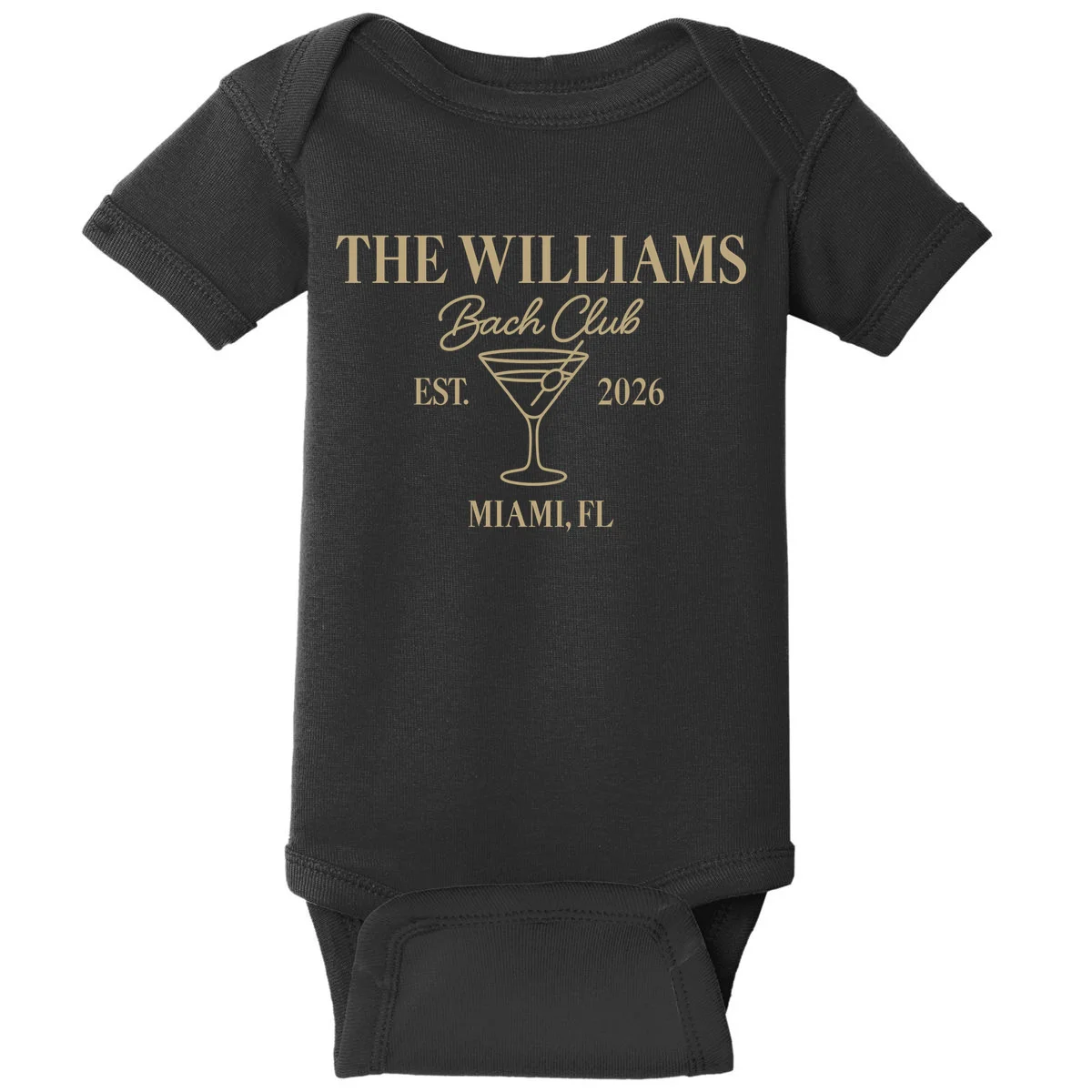 Custom Bach Club Bachelorette Trip Baby Bodysuit - Front