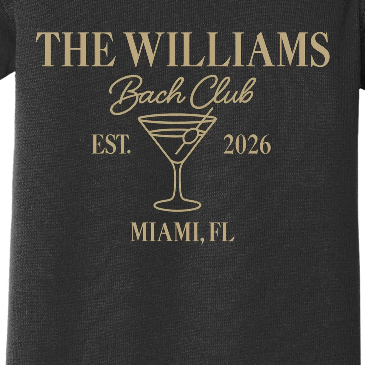 Custom Bach Club Bachelorette Trip Baby Bodysuit - Front - Close-up