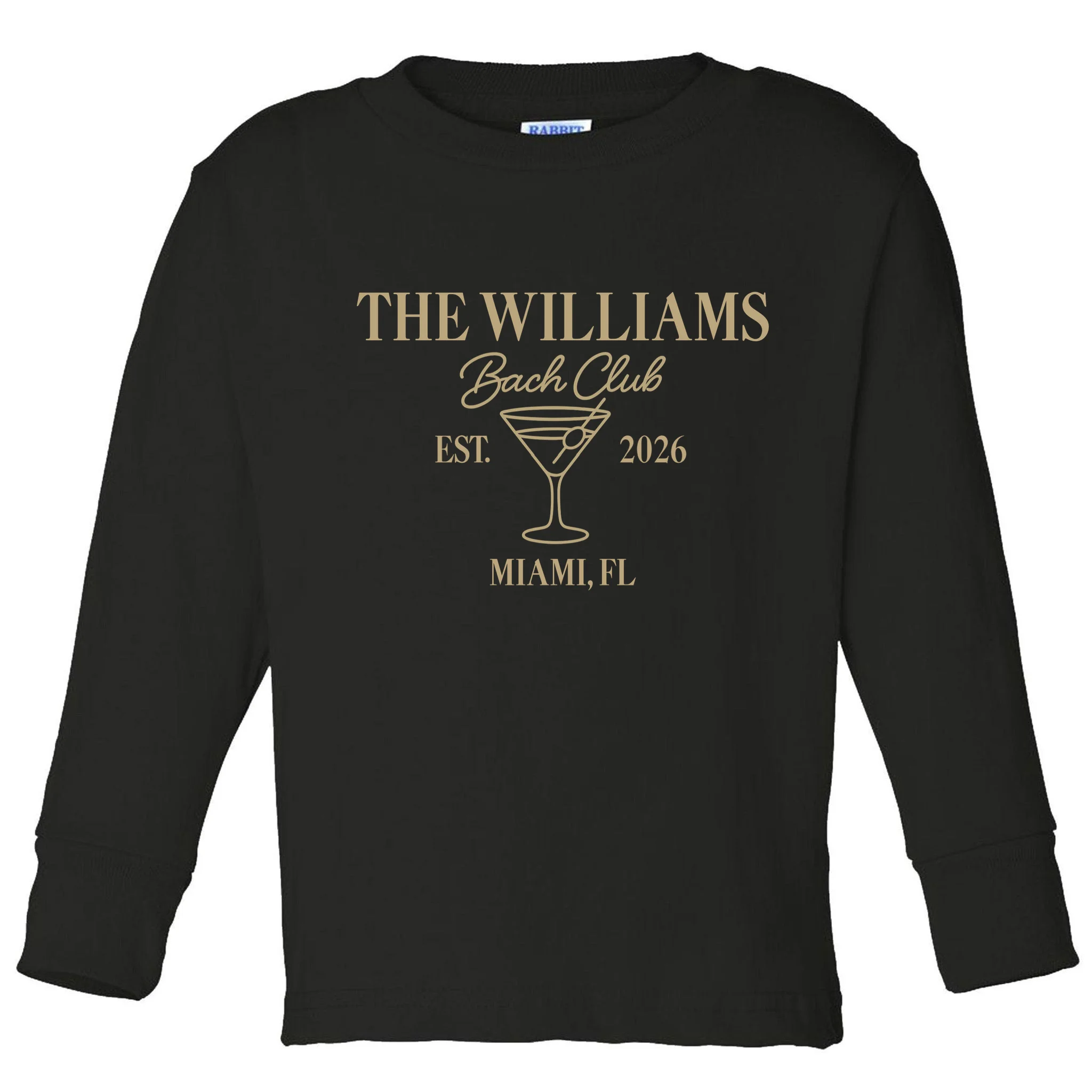Custom Bach Club Bachelorette Trip Toddler Long Sleeve Shirt - Front