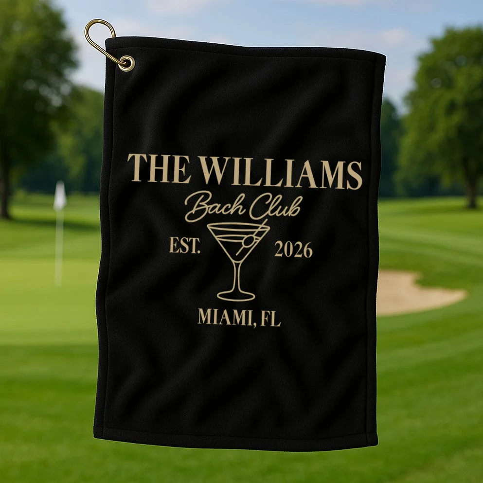 Custom Bach Club Bachelorette Trip Golf Towel - Front 1