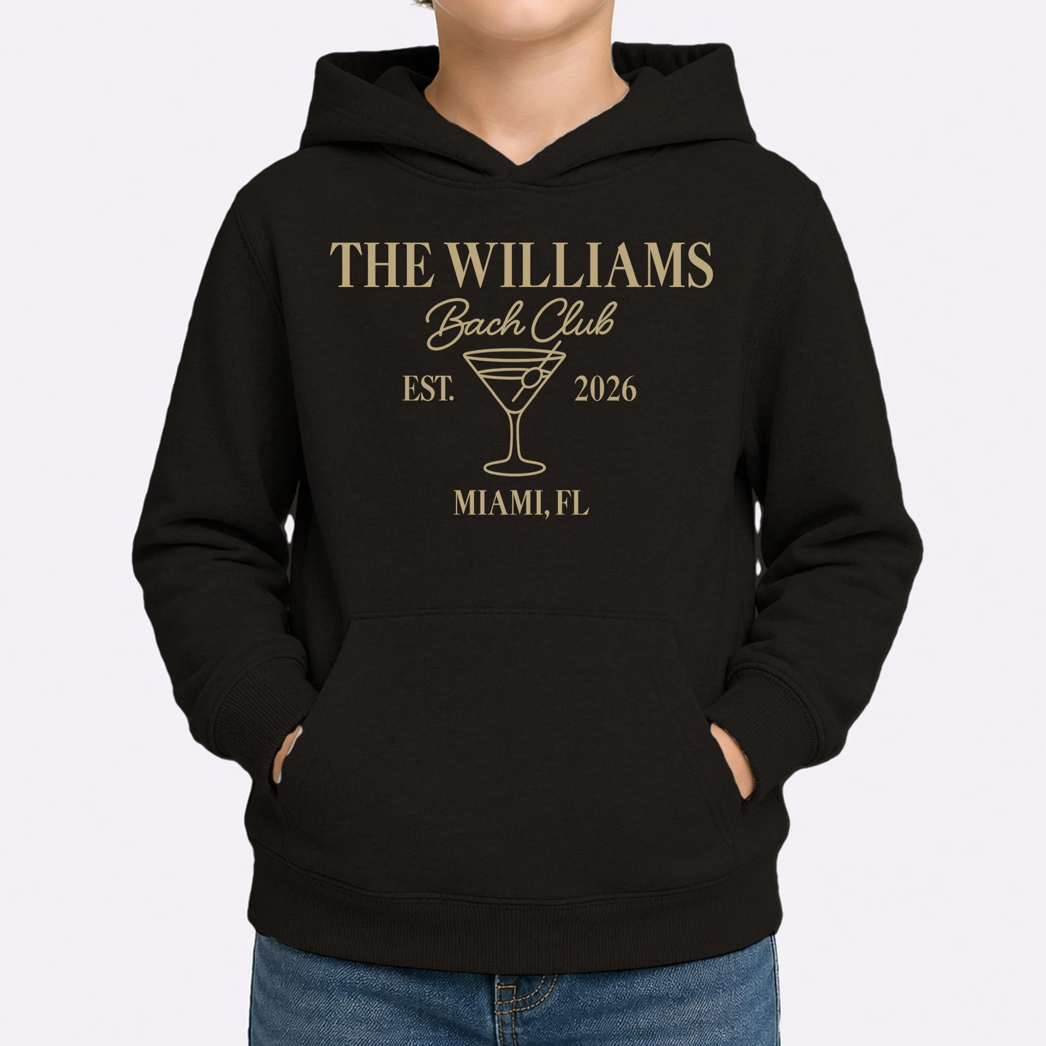 Custom Bach Club Bachelorette Trip Kids Hoodie - Front 1