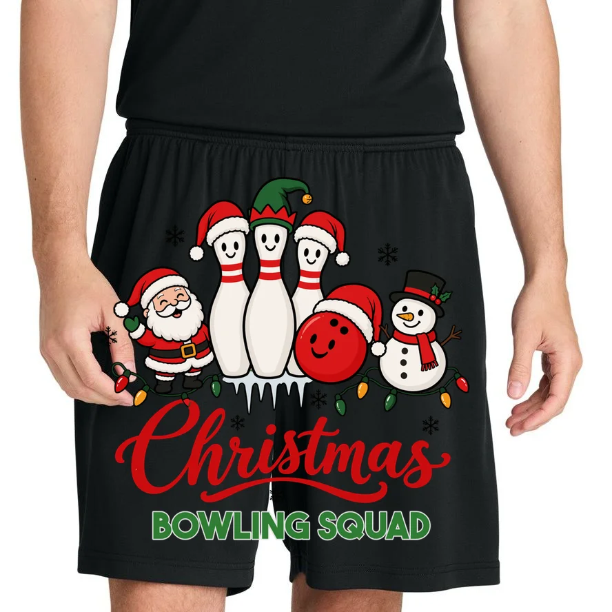 Christmas Bowling Personalized Holiday Gift -  Minimalist Christmas Bowling Design Men's Shorts - Front 1