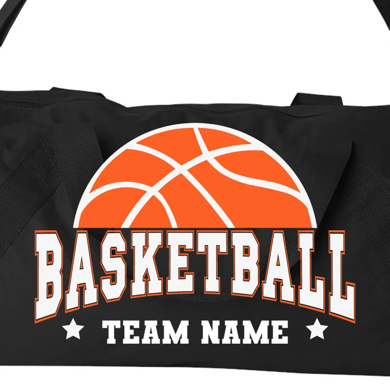 Custom Basketball Team Duffel Bag - Front - Close-up