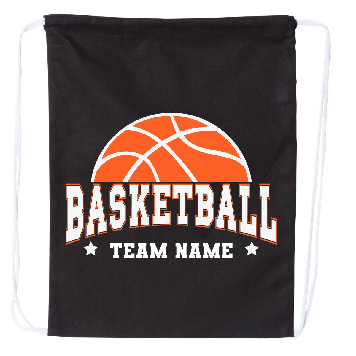 Custom Basketball Team Drawstring Bag - Front