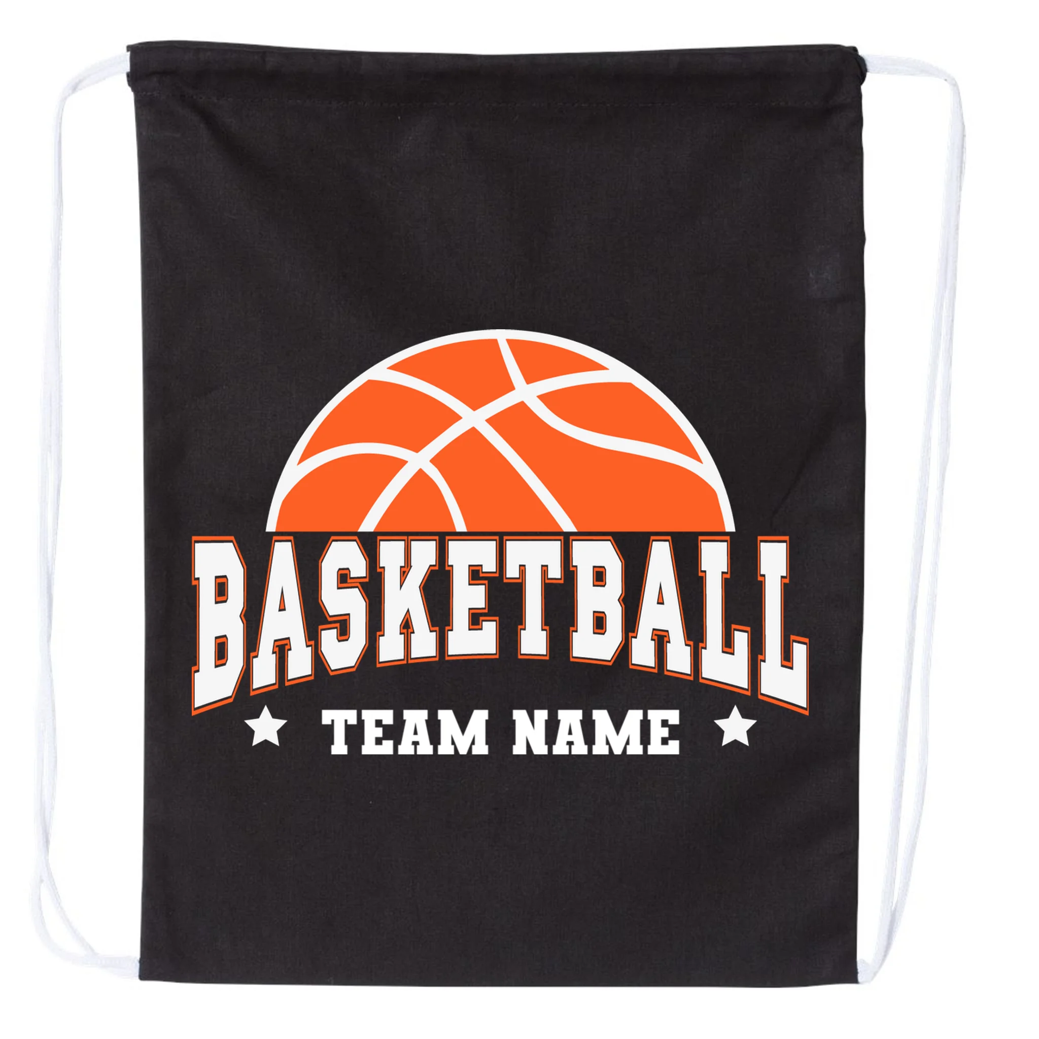 Custom Basketball Team Drawstring Bag - Front