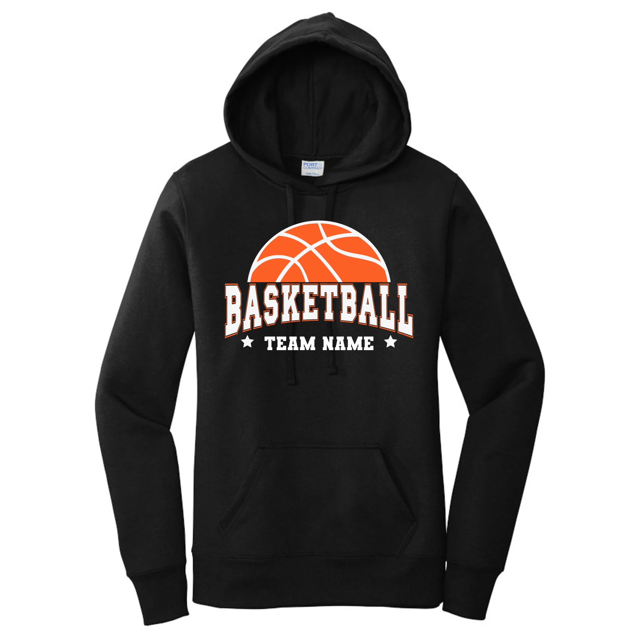 Custom Basketball Team Women's Pullover Hoodie - Front