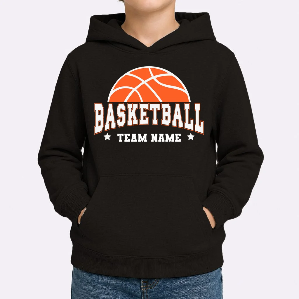 Custom Basketball Team Kids Hoodie - Front 1