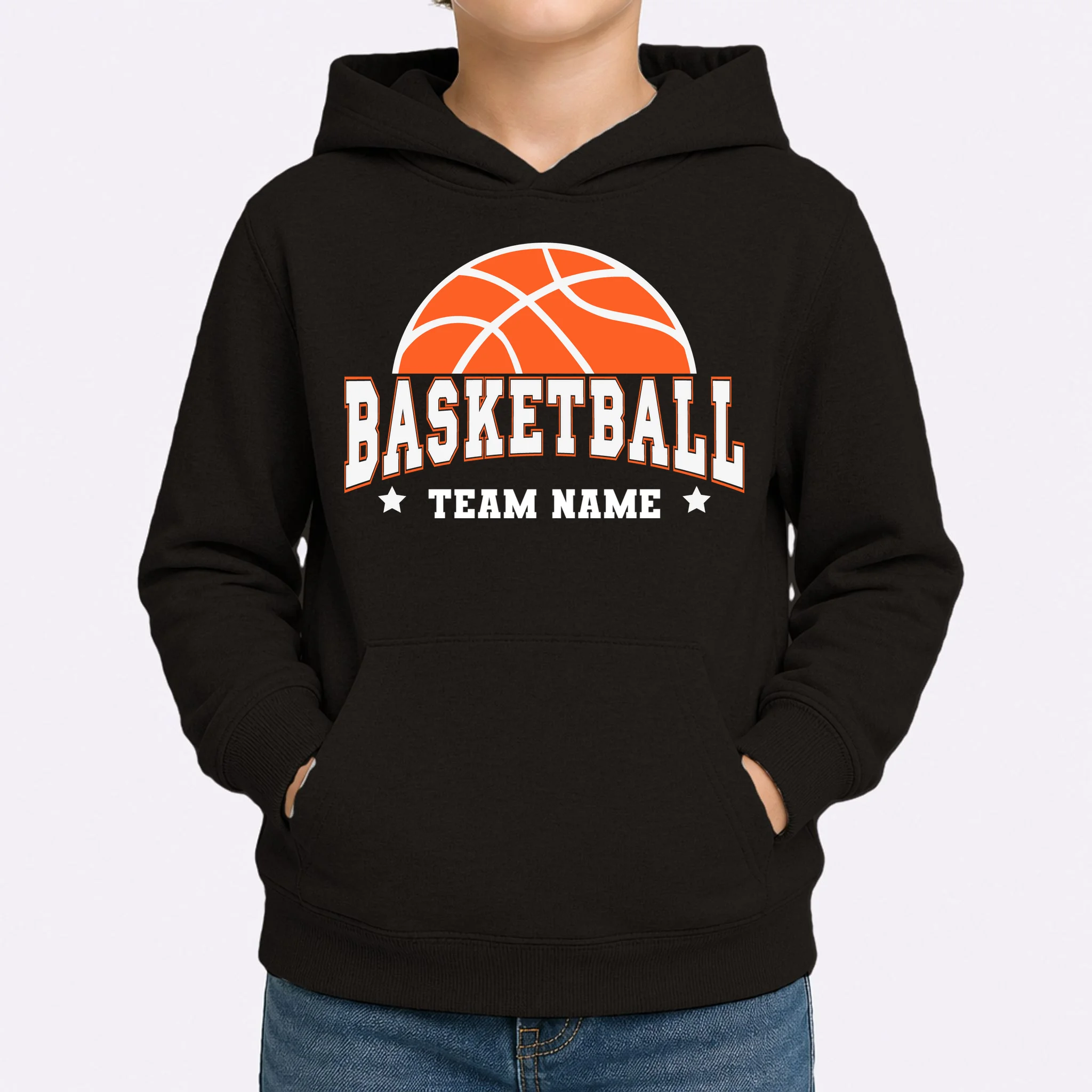 Custom Basketball Team Kids Hoodie - Front 1